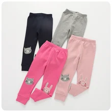 Детская одежда в Корейском стиле для девочек; коллекция года; сезон осень; с рисунком котенка; нижнее белье для малышей; сезон осень; универсальные длинные штаны