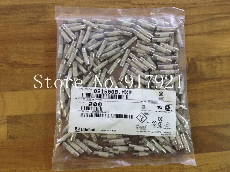 

[ZOB] The United States Litteituse HBC 0215008 MXP 8A250A Lite imported ceramic fuse 5X20 --200PCS/LOT