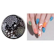 

1Pcs Popular Stamping Plate Ocean Wave Water Bubbles Nail Art Stamp Template Image Transfer Stamp Round Multi-images hehe 066