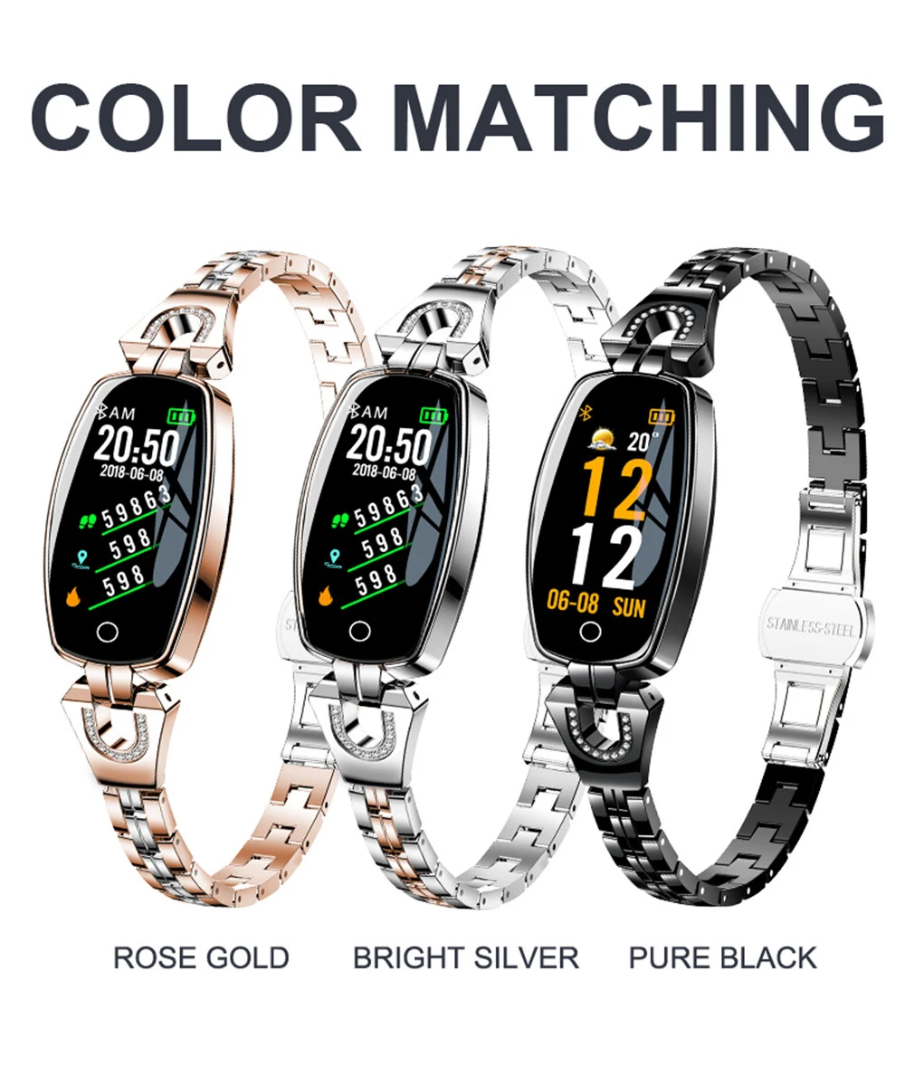 2021 H8 and H8 pro Women Smartwatch Heart Rate Monitor Blood Pressure Smart watch Band  Fitness Tracker lady bracelet Wristband