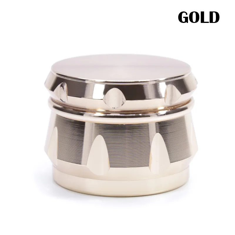 63mm 4 مستويات عشب طاحونة الاعشاب كسارة الدخان التدخين اكسسوارات الزنك سبائك الماس شكل الشطب الجانب مقعر سوبر التقطيع