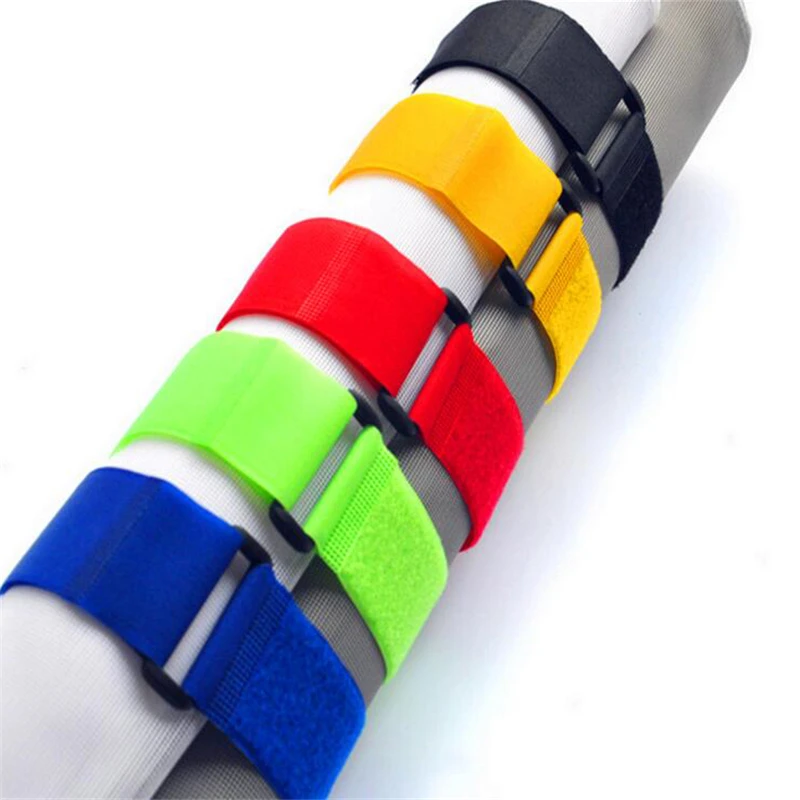 

25pcs Reusable 2*20CM Buckle strap Cable Ties wiring harness nylon cord self adhesive fastener straps home use organizer