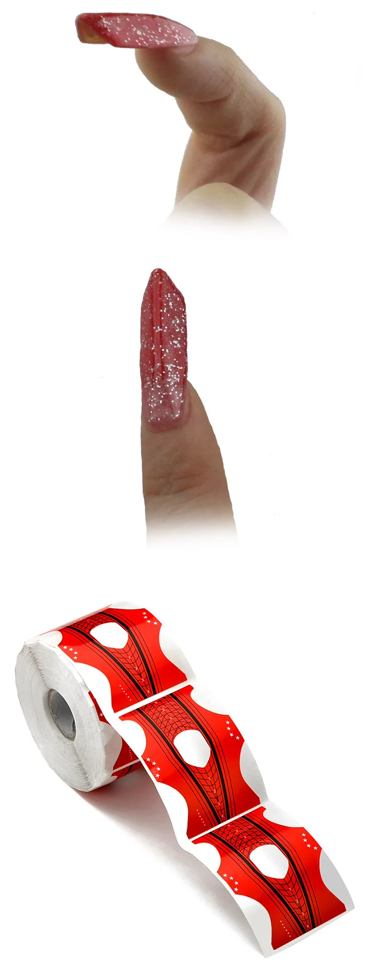 Dicas para Extensão do Guia da Arte do Unha Forma do Unha Profissional Vermelho Unha Forma Francês Faça Você Mesmo Ferramenta Acrílico uv Gel Adesivo Tyu4567534 300 Pçs 8 Formas de unha
