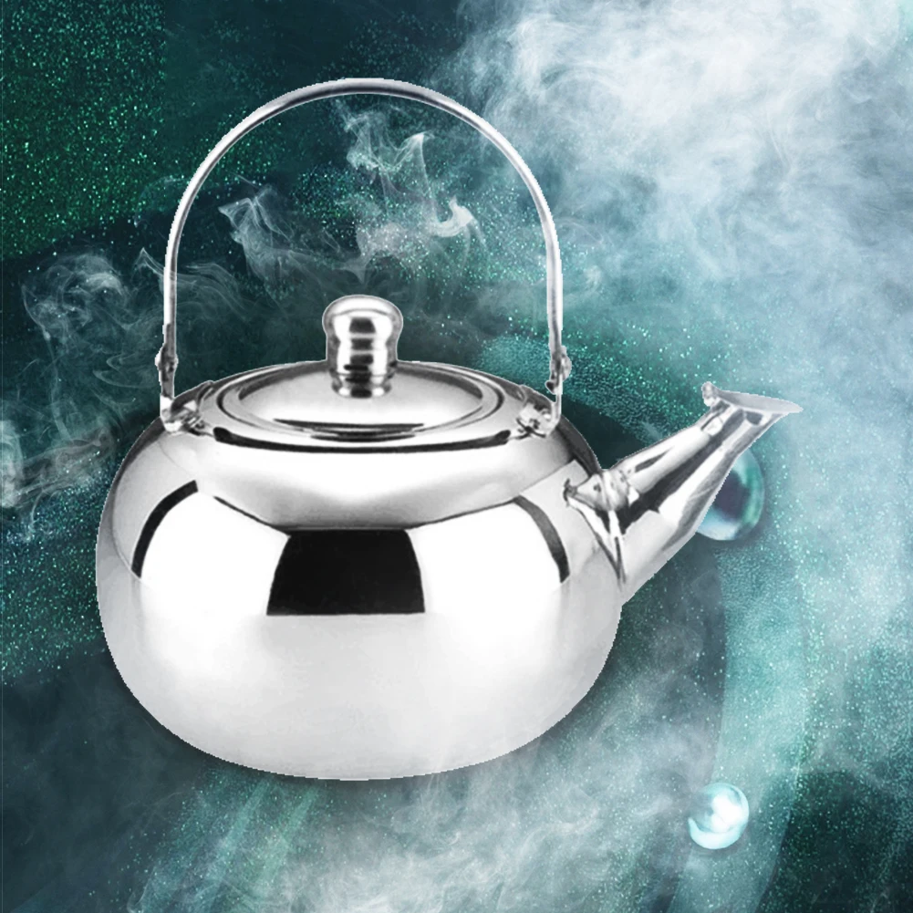 

With Filter Induction Cooker Large Capacity Stainless Steel Durable Hotel Kettle Coffee Maker Safe Teapot Restaurant Ball Shape