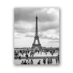 Paris Cityscape Black and White Canvas Art - Wall Decor Photography Poster - 42x60 cm No Frame (PH5077)