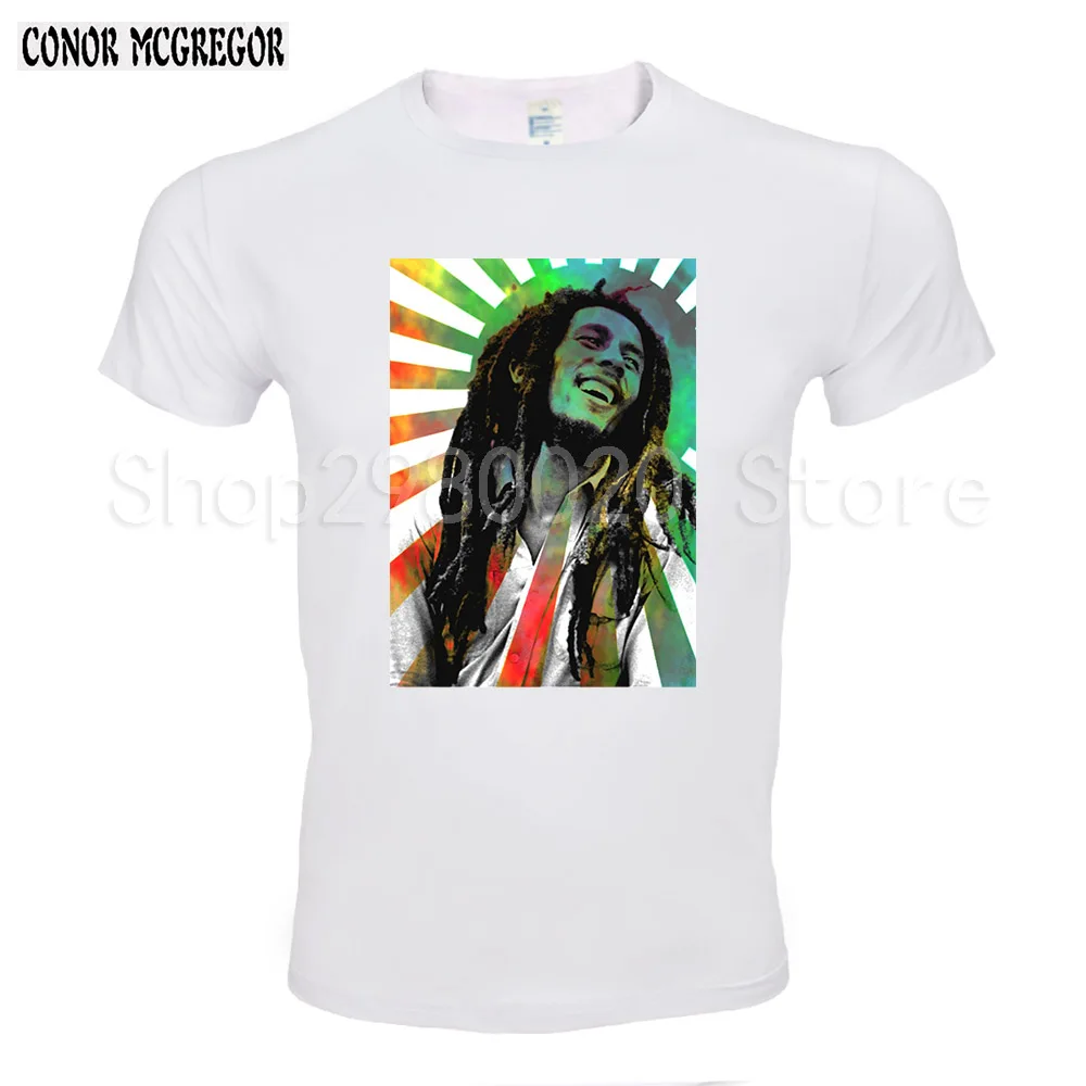 Bob marley Футболка Мужская s рэгги Боб Марли Раста белая мужская рубашка одежда breaking