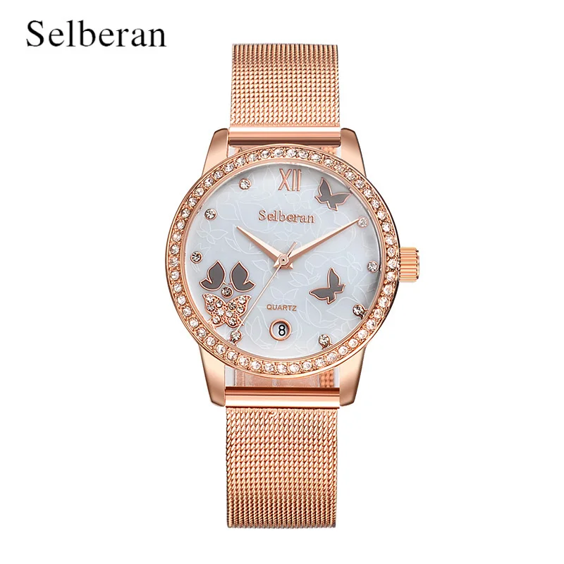 Buy Full Steel Waterproof Rose Gold Wrist Watch Women Ladies Female Wristwatch