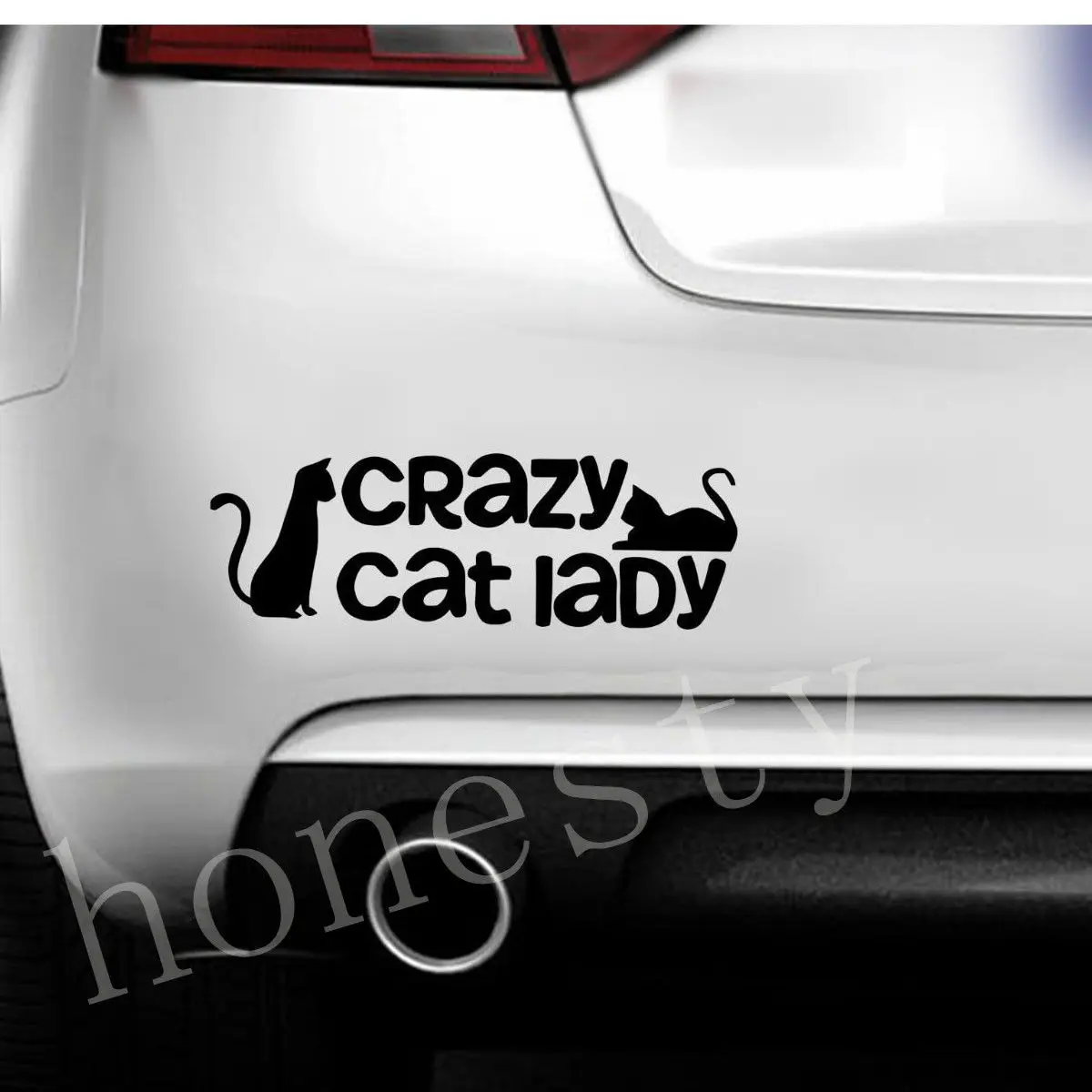 1X CRAZY CAT LADY CAR VAN BUMPER WINDOW BODYWORK VINYL STICKER DECALin Car Stickers from
