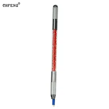 Microblading ручка две головы Кристалл руководство Перманентный макияж бровей губ Eyeline 3D вышивка питания аксессуары с 20 шт. иглы