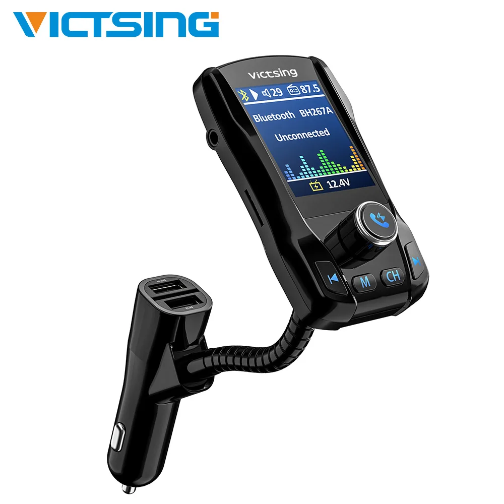 

VicTsing Bluetooth FM Transmitter for Car Wireless Bluetooth Radio Transmitter Adapter 3 USB Ports Charger MP3 Music Player