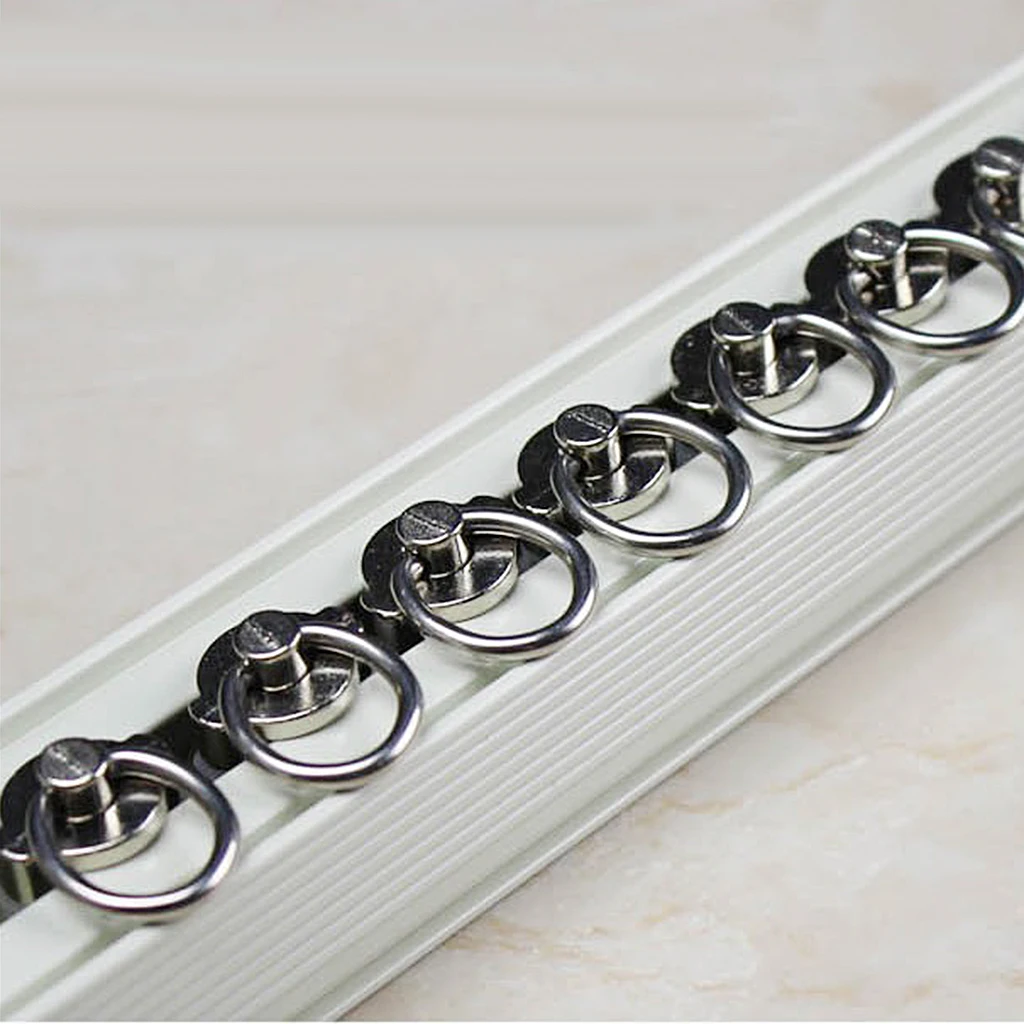 10 Piece Alloy Curtain Track Glider Rail Slide Wheels Roller Curtain Bracket Clips Hanger Holder Accessories Set
