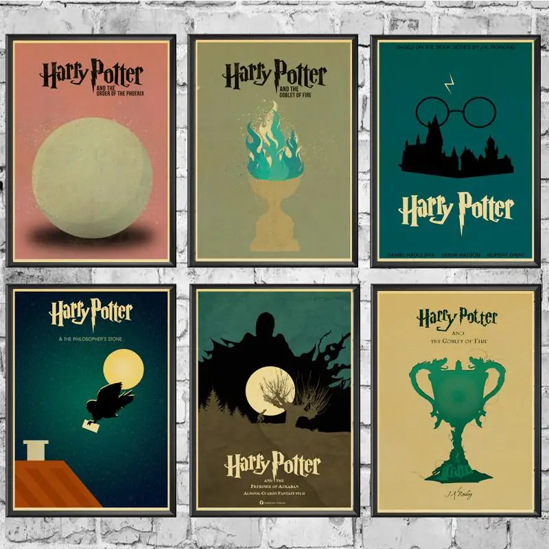 

Vintage Movie Poster Harry Potter Logo Poster Good Quality Kraft Paper For Home Bar Wall Decor/Stickers