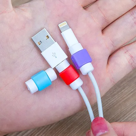 10 шт./лот USB кабель для передачи данных протектор для наушников яркие наушники крышка для Apple iPhone 5S 6 6s 7 7 Plus для samsung htc