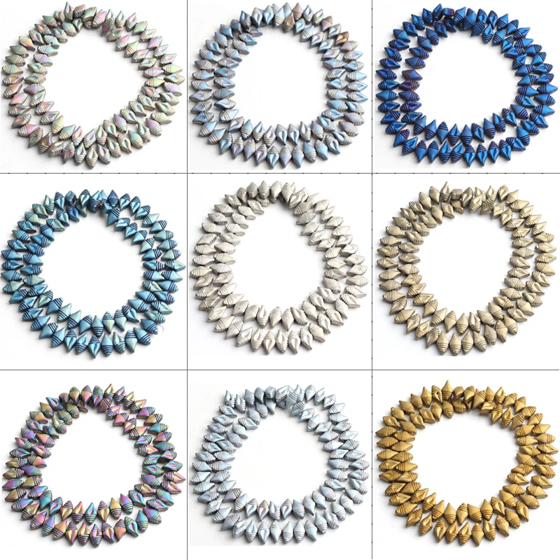 

10mm Natural Matte Multicolor Gold Sliver Hematite Beads Leaf Shape Loose Spacer Bead For Jewelry Making DIY Bracelet 15''Strand