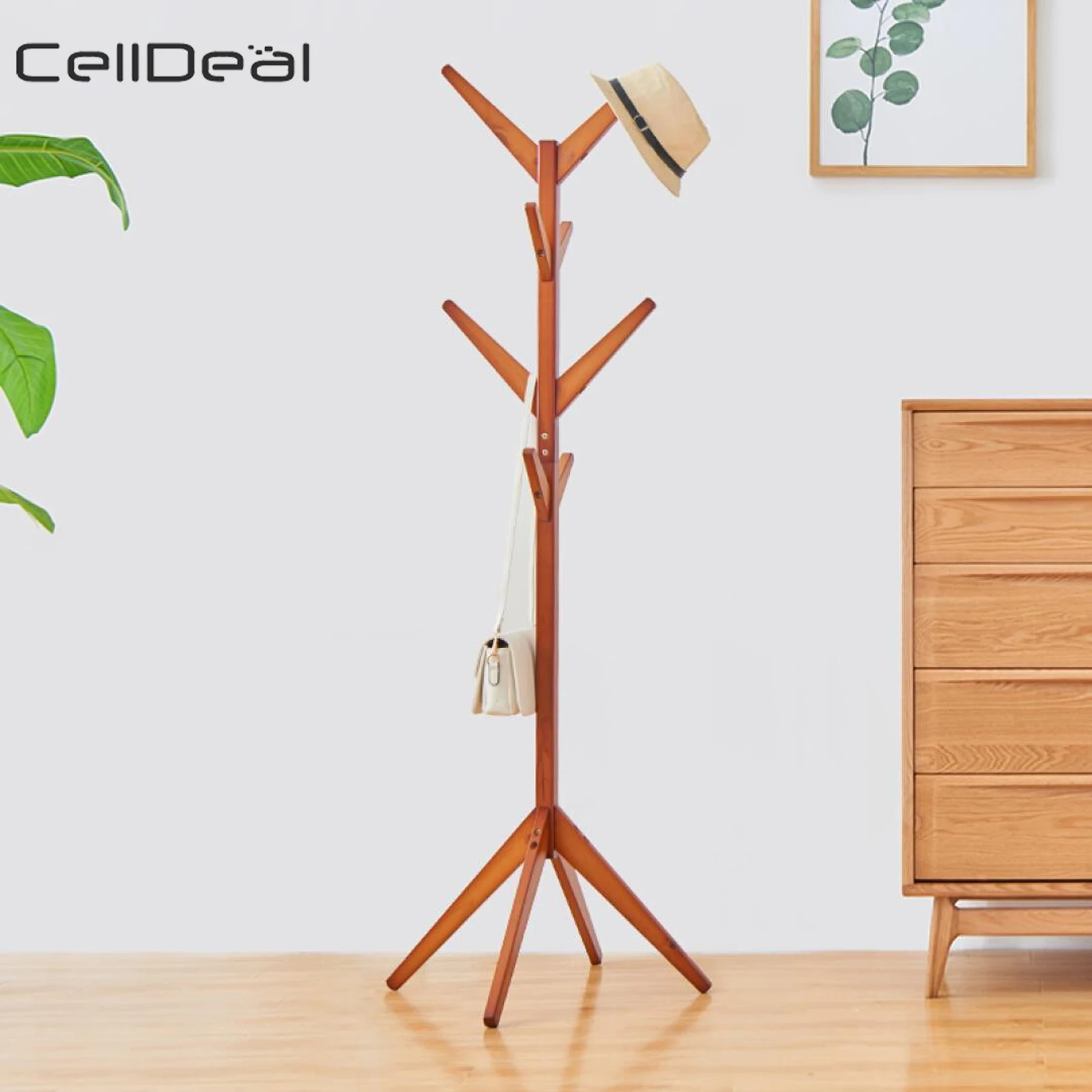 Solid Wood Floor Coat Rack Free Standing Wood Tree Coat Rack Stand For
Coats Hats Scarves Clothes Creative Home Furniture