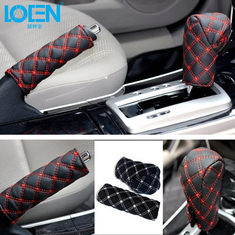 PU Leather Gear Shift Stick Cover Auto Car Hand Brake Cover Car Styling