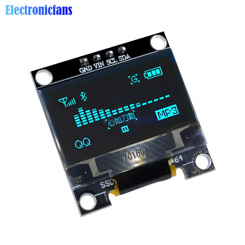 0,96 ''0,96 дюймов синий O светодиодный Светодиодный Дисплей модуль I2C IIC Серийный 128X64 128*64 контроллер драйвер платы совместимы для Arduino STM32