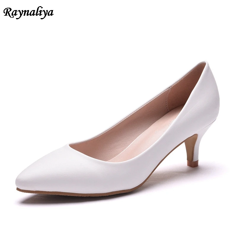 

2018 Fashion Women Summer Mes High Heels Shoes Sexy Women Pumps Pointed Toe Slip-On Shoes Thin Heel White Wedding Shoes XY-A0073