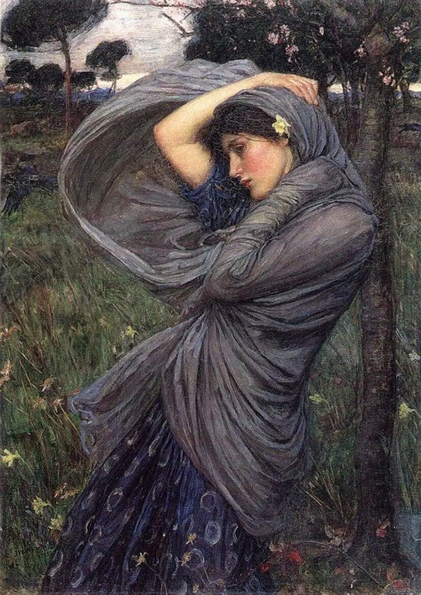 Джон Вильям: Boreas Шелковый плакат декоративной живописи 24x36 дюймов | Дом и сад