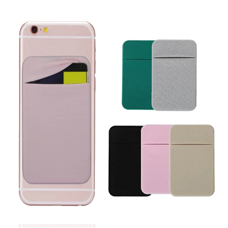 

Adhesive Credit Card Pocket Sticker Pouch Holder Case Solid Color For Mobile Phone HJ55