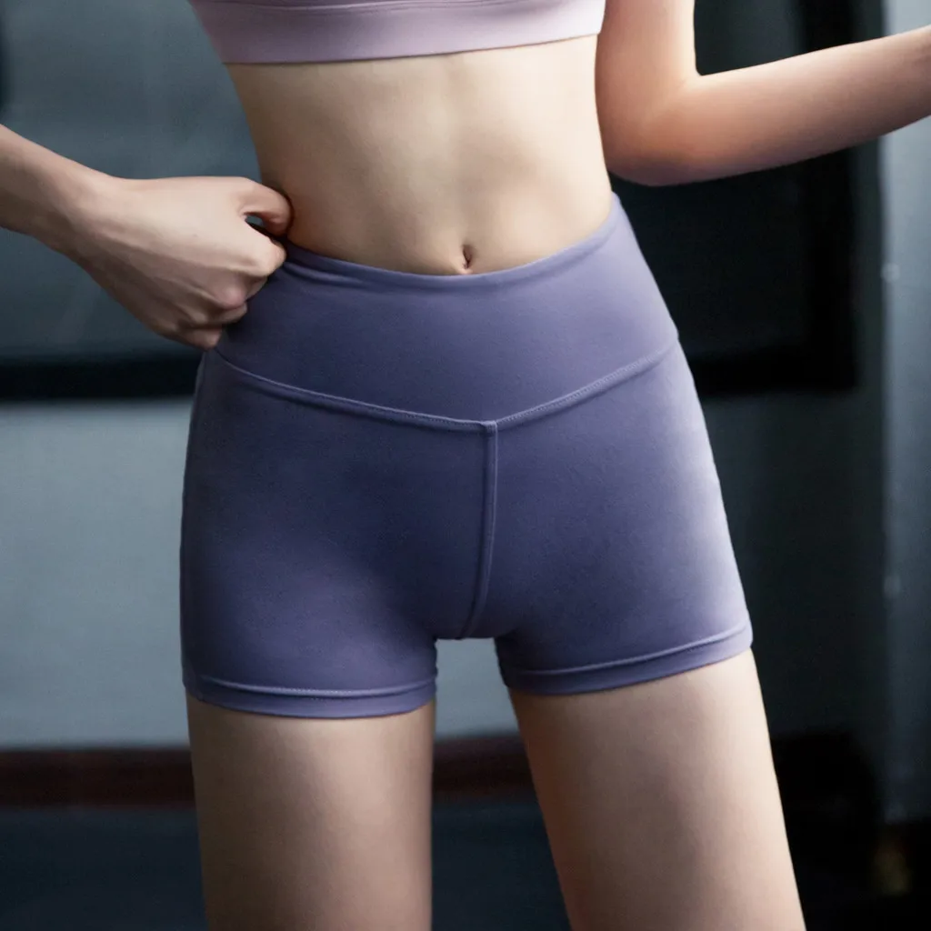 

Ladies Stitching Breathable Slim Hip-tightening Fitness Running Yoga shorts sexy gym tights for women 2019 short sport femme