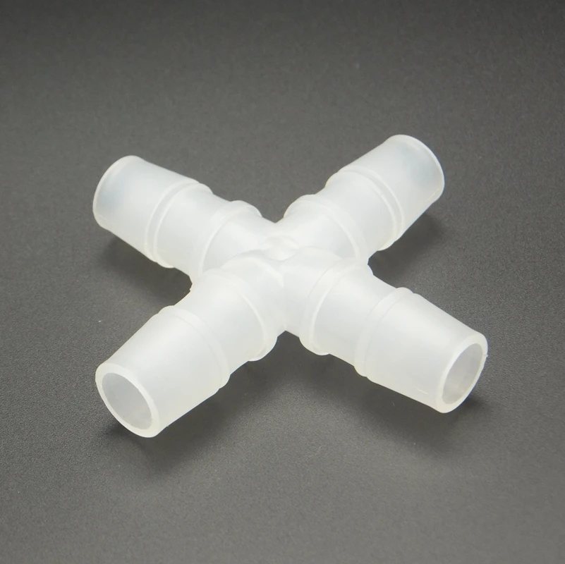 5PCS 4.8mm Cross Hose Barb 4 Way Plastic Barbed Pipe Fitting Aquarium