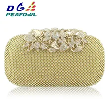New Fashion Golden All Diamond Metallic Women Evening Bags Ladies Wedding Party Clutches Purses Bay Package natassie 2018 new arrival women clutch bag top quality suede clutches purses ladies fashion tassel evening bags