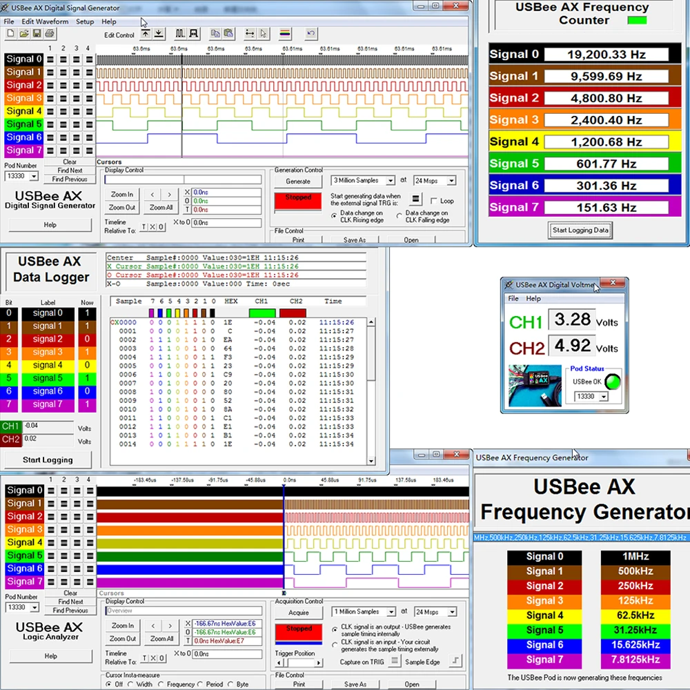 Virtual LHT00SU1 Oscilloscope Multi-function Logic Analyzer Support for Multiple Protocols Signal Generator