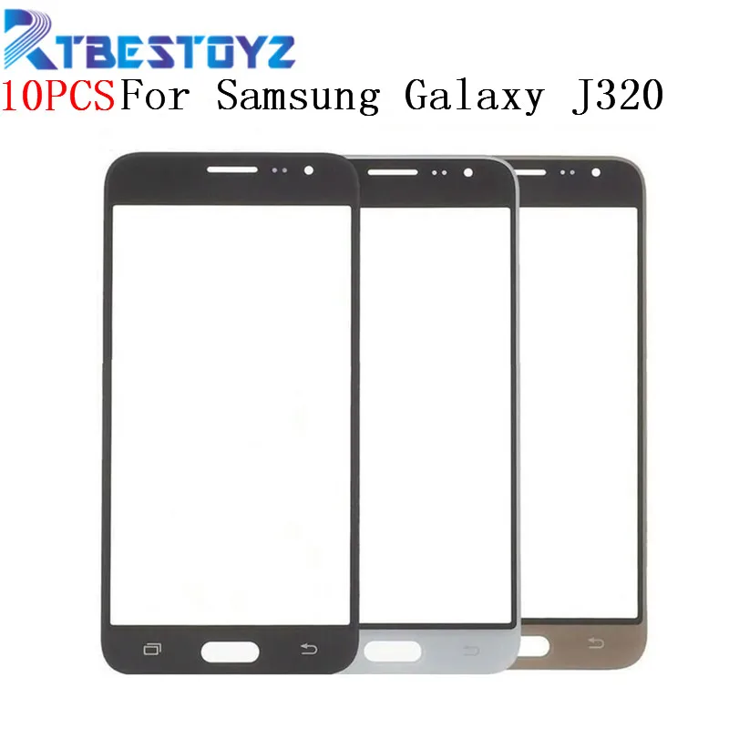 RTBESTOYZ 10 шт./лот J3 2016 сенсорный экран Переднее стекло крышка для Samsung J320F J320 J320FN