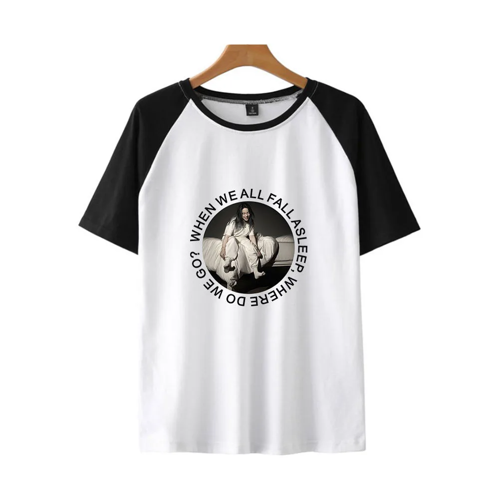 

2019 NEW Billie Eilish Trend Fans Breathable Raglan Women T-Shirt Harajuku Summer Fashion Hot Girl Women's Tshirt Tops 4XL Tees