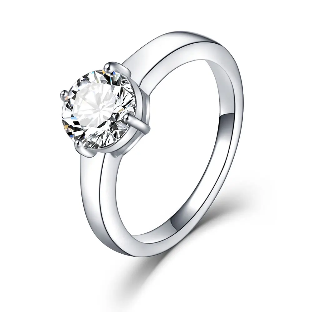 ZPAMS Classic Luxury Ring Silver Color Rings for Women CZ Stone Statement Wedding Engagement Stainless Steel Wholesale | Украшения и