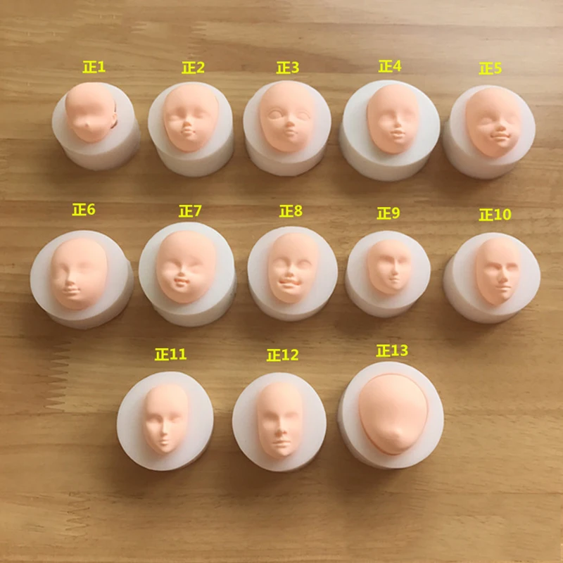 1pcs 3D Baby Face Soft Clay Mold Tools Silicone Mold Cake Chocolate Candy Baking Mold Fondant Cake Decorating Tools