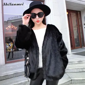 

New Fashion Winter Faux Fur Coat Women 2018 Female Long Sleeve Soft Warm Fur Jacket Cardigan Plus Size Ladies Causal Outerwear