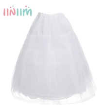 Белый 2 обруч дети кринолин для девочки Нижняя юбка для девушки цветка свадебное платье Вечерние платья на день рождения детская одежда Vestidos