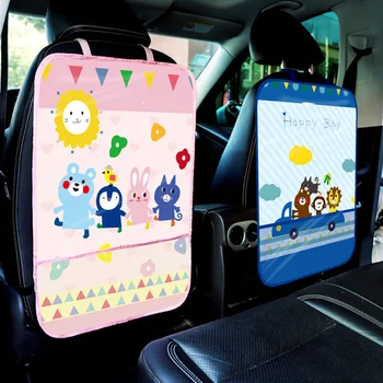 

Multi-functional car seat anti-kick bag cartoon waterproof children protection cushion chair back debris large hanging bag