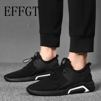

EFFGT Men's Fashion Mesh Stretchy Elastic sneaker Shoes lace-up Espadrille Plimsolls Zapatillas Flat Casual single Shoes K237