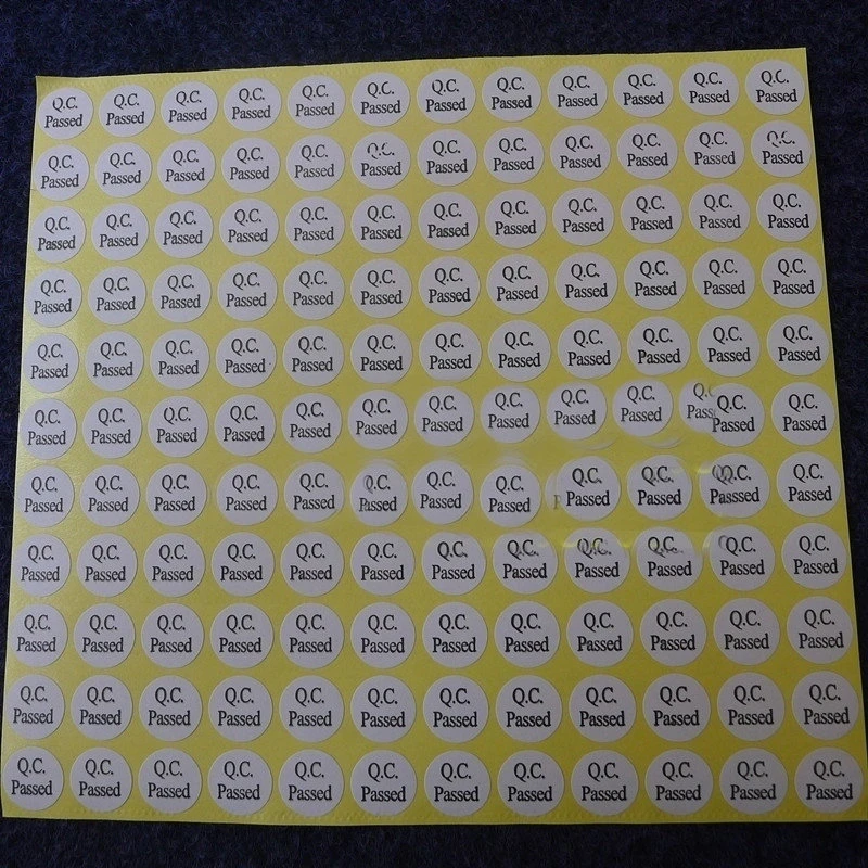 Perekat Label Stiker Label Kustom Stiker QC QC BERLALU Stiker 1000 pcs/lot Warna Putih Putaran Label Garansi