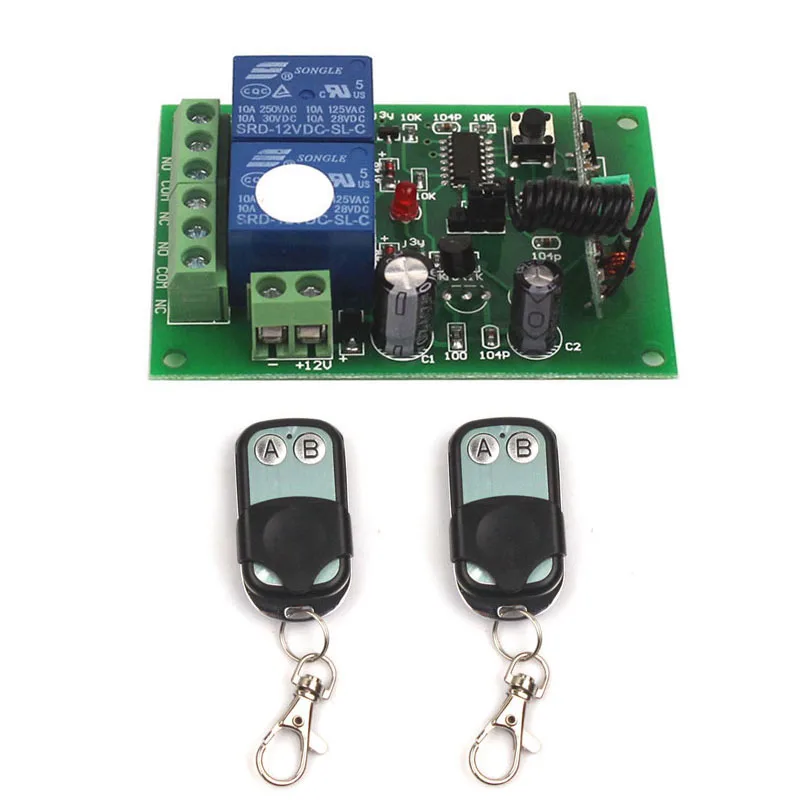 315433MHz Remote Switch 12V 2CH Switch Relay Wireless Remote Control Relay Module 12V 2Chanel Transmitter Receiver-2