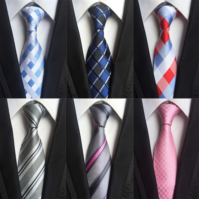 

CityRaider Neck Ties for Men Luxury Silk Neckties Mens Necktie 8cm Gravata Jacquard Slim Tie Business Plaid Corbatas Hombre A028