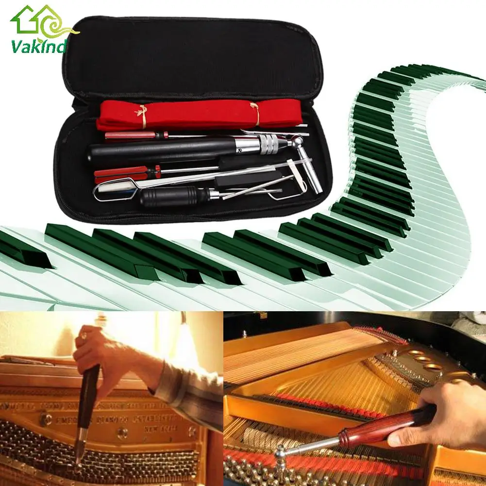 Professional 13 in 1 Piano Tuning Maintenance Tuning Tool Kit with Case Top Quality