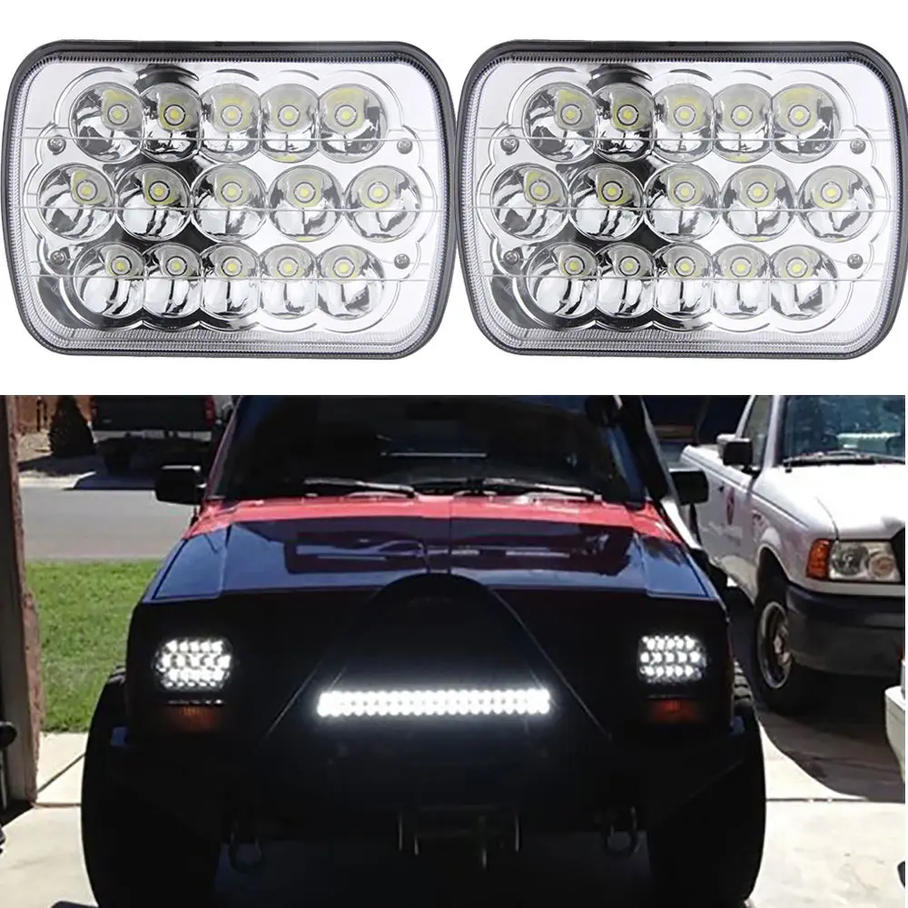 H4 Hi//Low White LED Angel Eye Halo Lights to suit Toyota Landcruiser 61 62 80