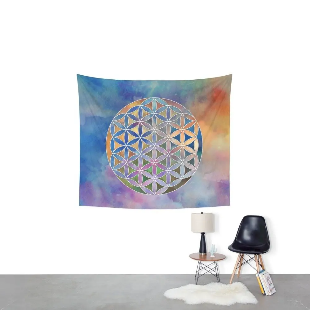 Настенный Гобелен цветок жизни в небе|wall tapestry|flower of lifetapestry wall |