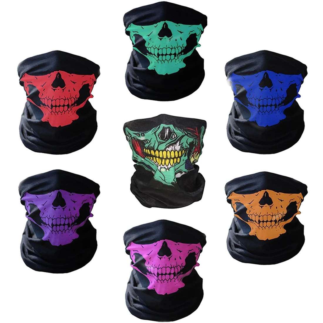 

Multi Masks Scarf Half Face Mask Cap Neck Ghost Halloween Scary Mask Festival Skull Masks Skeleton Outdoor Motorcycle Bicycle
