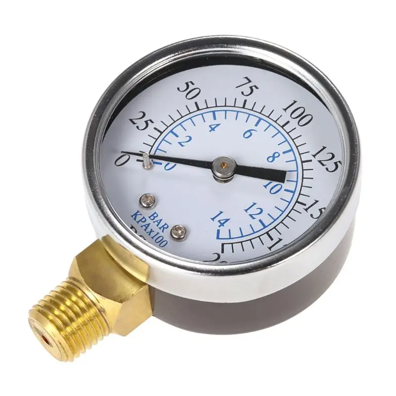 Manometer Luftdruck Wasser Zähler Messgerät 1/4 Zoll NPT 0-200 PSI 0-14 