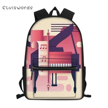 ELVISWORDS Children's Canvas Backpack Cartoon Cars Pattern Students School Book Bag Music Note Painting Kids Travel Backpacks totoro anime cosplay backpack ogino chihiro cartoon canvas travel backpacks shoulders school bag best students gifts