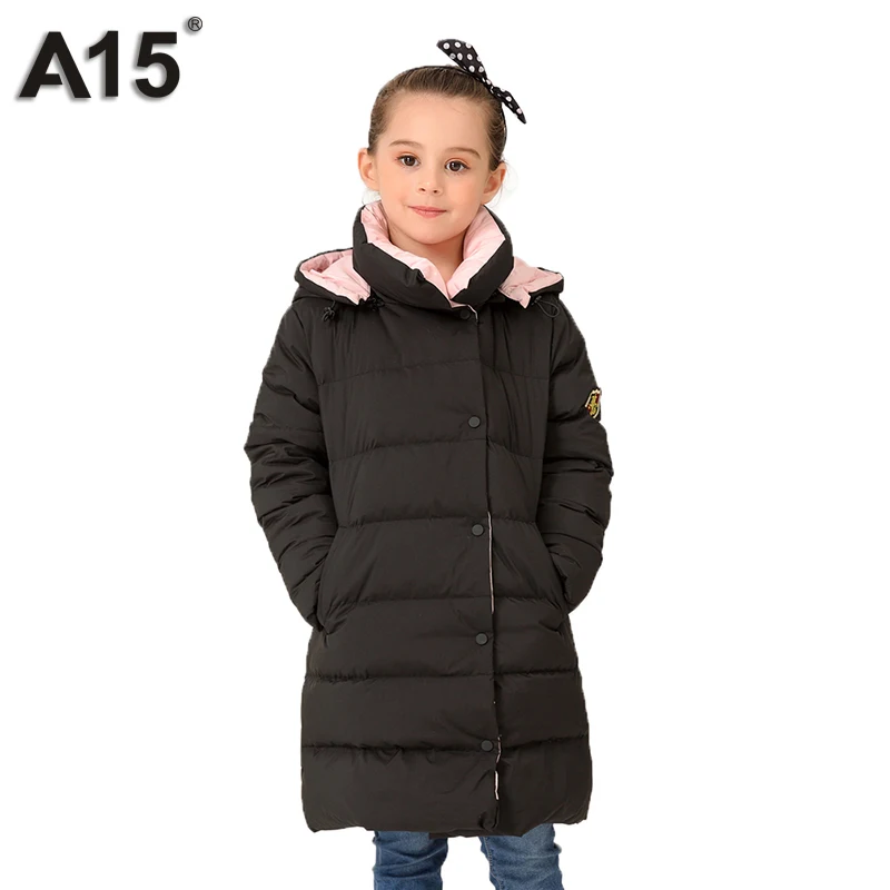 Kids Winter Jacket for Girls Winter Down Coat Teenage Girls Parkas Toddler Children Warm Long Hooded Outwear Size 6 8 10 12