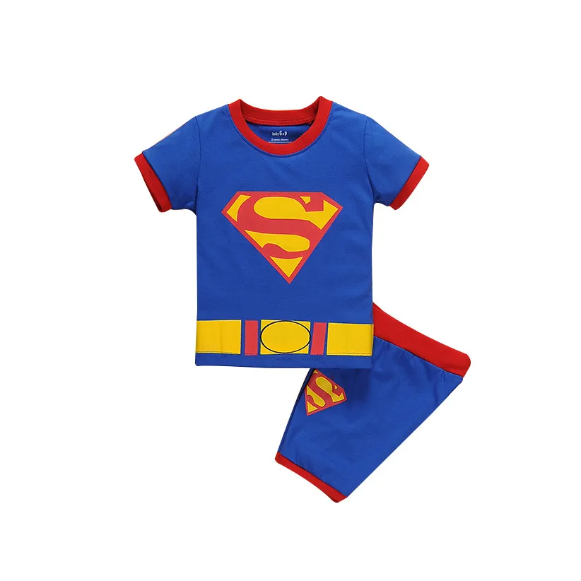 Print Letter S Spiderman Boy Clothing sets Short T shirt for boys Navy
