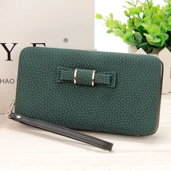 

Fashion Multi-function Womens Coin Wallet Bowknot Lunch Box Shape Lady Mobile Phone Bit ID Credit Card Holder Long Purse Wallets