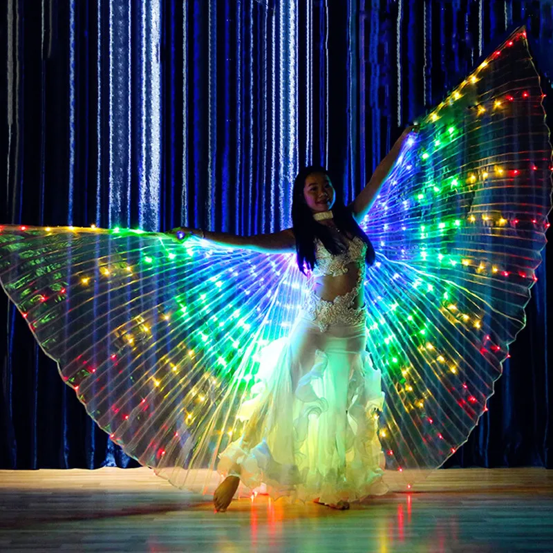 

Rainbow Performance Prop Women Dance Accessories Girls DJ LED Wings Light Up Wing Costume Butterfly Wings 300pcs Lamps