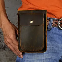 Для мужчин Crazy Horse коровьей поясная сумка известный бренд поясная Crossbody курьерские Сумки ячейки чехол для телефона